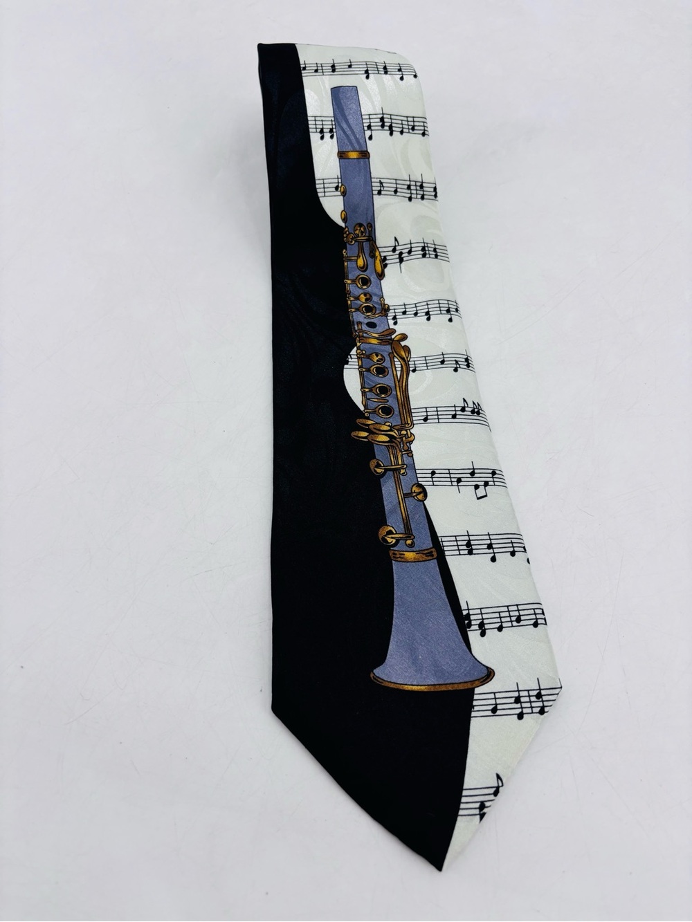 Vintage 60s Musician Clarinet Music Teacher Band Orchestra Maestro Necktie Tie